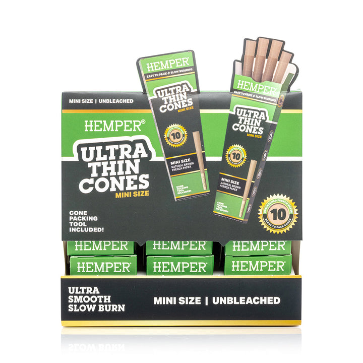 Ultra Thin Pre-Rolled Cones French Unbleached Paper - 10 Pack - Mini Size