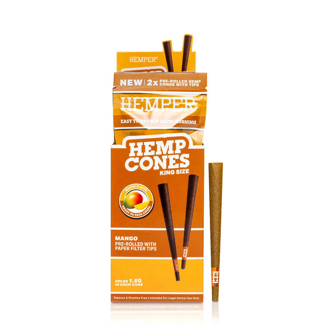 Pre-Rolled King Size Paper Tip Hemp Cones | 2PK