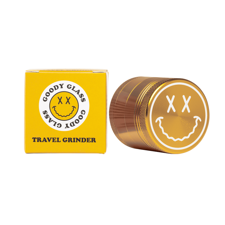 Goody Glass - Big Face Anodized Aluminum Herb Grinder | 4 Piece 1.5" Travel Size