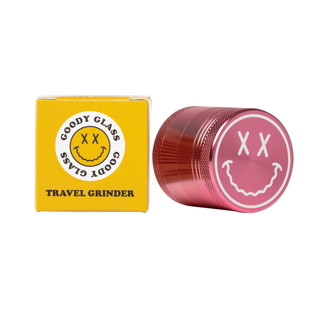 Goody Glass - Big Face Anodized Aluminum Herb Grinder | 4 Piece 1.5" Travel Size